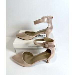 Dream Pairs Champagne Glitter D’Orsay Pumps Ankle Strap Heels Women’s 6.5